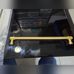 Brushed Brass Kitchen Cabinet Handles Knurled Gold. 10 inches - 6 Pack